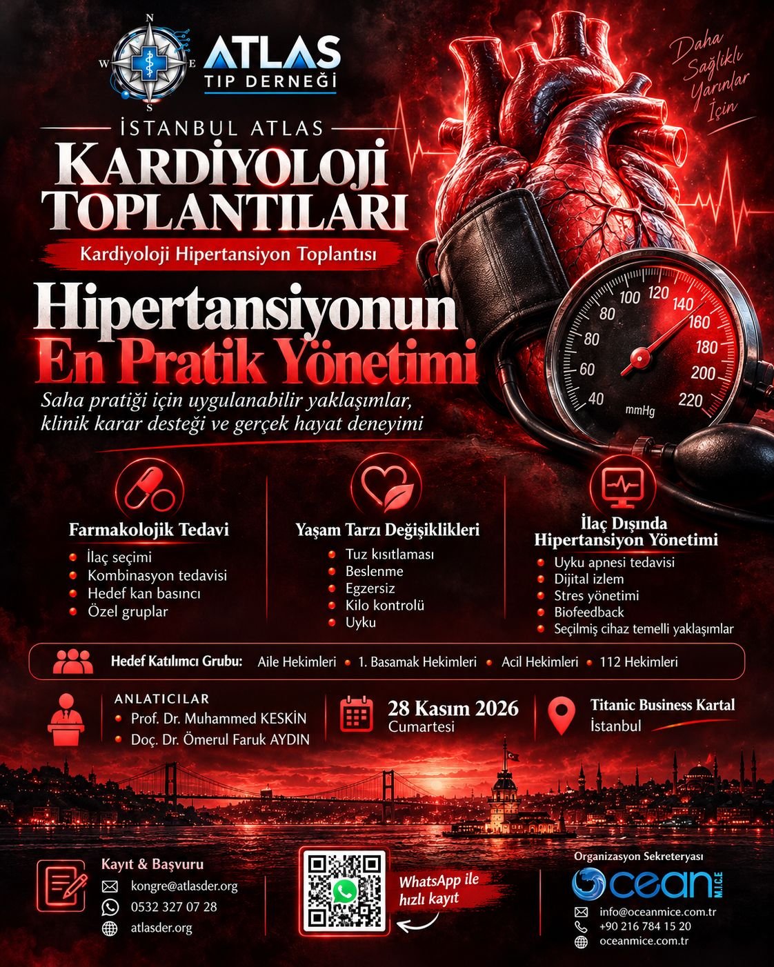 ATLAS Kardiyoloji - Hipertansiyon Toplantısı — kongre veya etkinlik afişi, tüm içeriği görünür